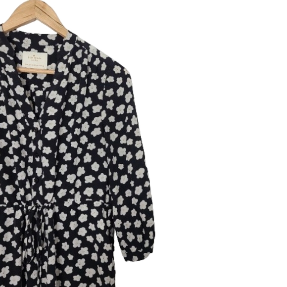 KATE SPADE Mini Faye 100% Silk Floral Print Shirt Dress Women's Size XXS - Picture 6 of 15